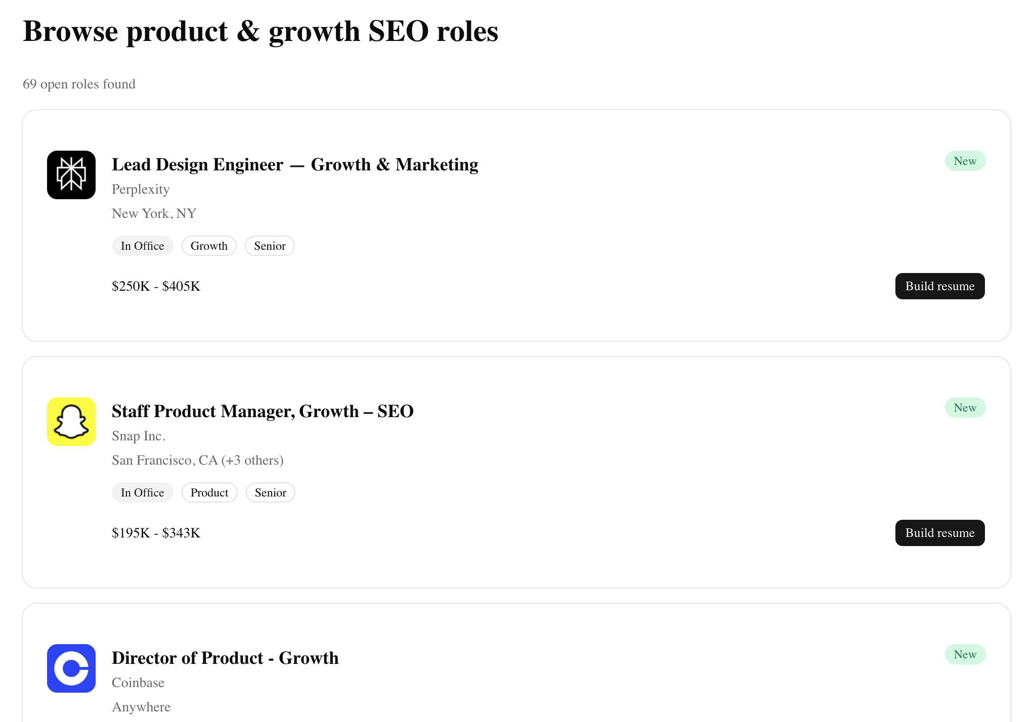 SEO Product Managers career site
